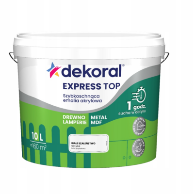 Dekoral Emalia akrylowa szybkoschnąca Express Top białe szaleństwo 10l